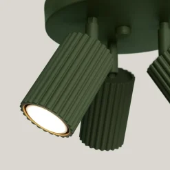 Plafon KARBON 3P zielony oliwkowy