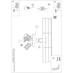Plafon KARBON 3P zielony oliwkowy