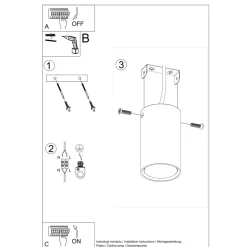 Plafon LAGOS 10 czarny