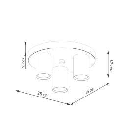 Plafon LAGOS 3P czarny