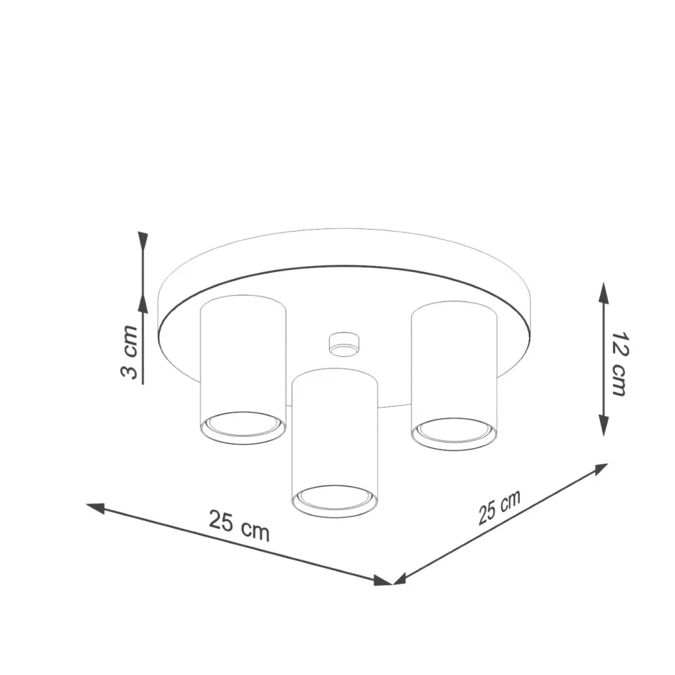 Plafon LAGOS 3P czarny