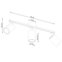 Plafon LEMMI 3 biały