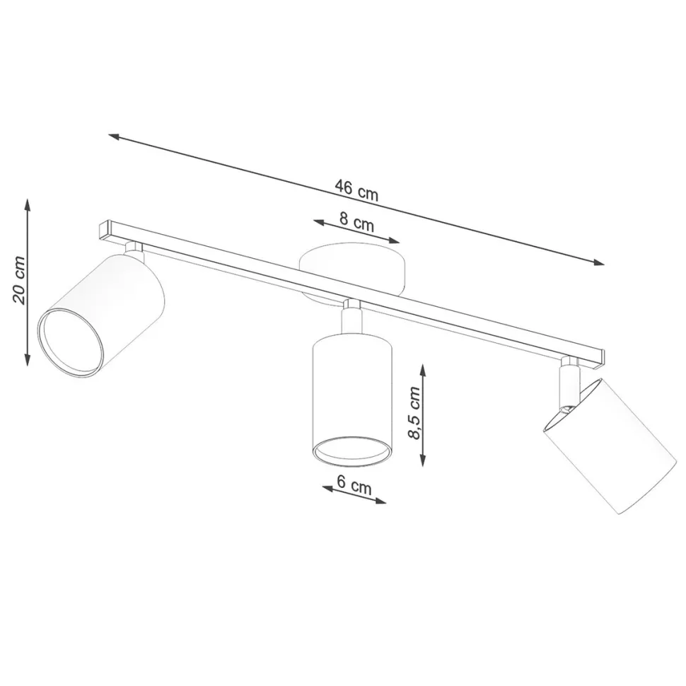 Plafon LEMMI 3 biały