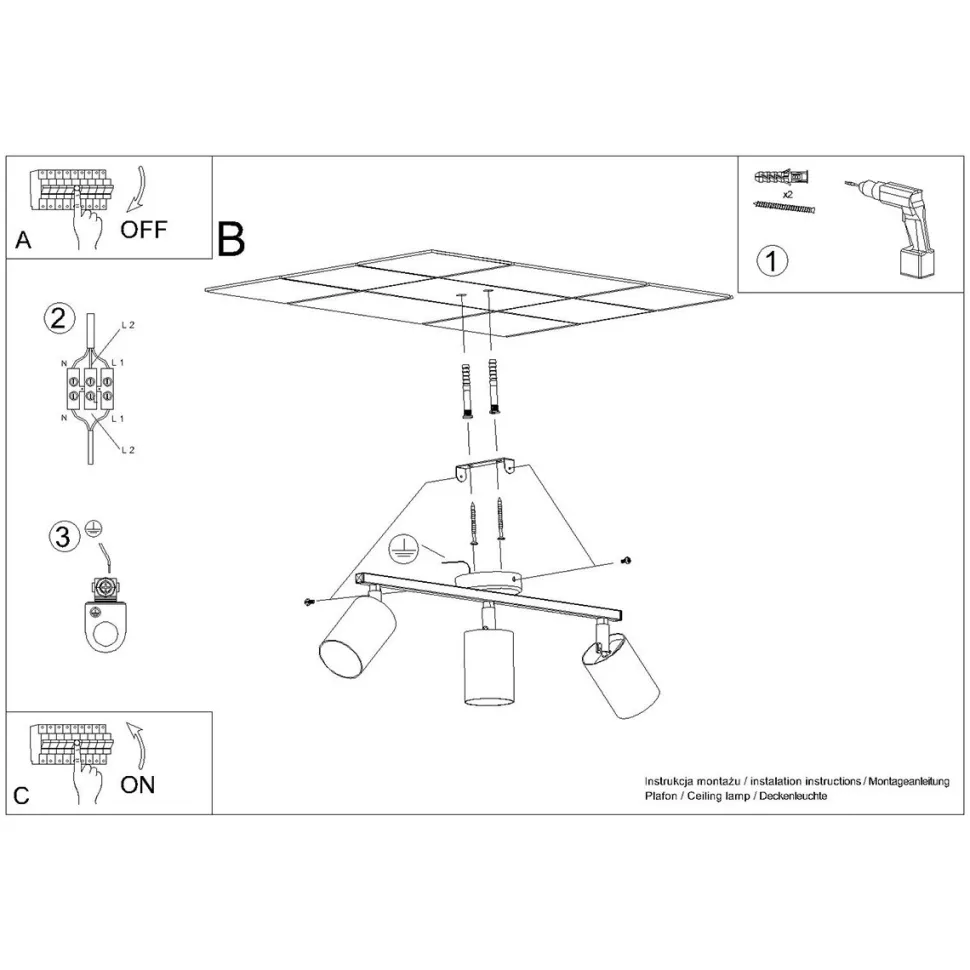 Plafon LEMMI 3 biały