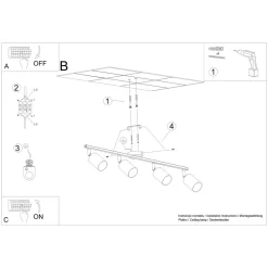 Plafon LEMMI 4L biały