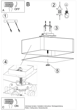 Plafon LOKKO 55 czarny