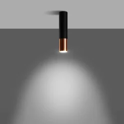 Plafon LOOPEZ czarny/miedź