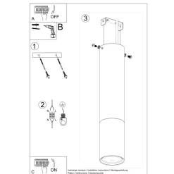 Plafon LOOPEZ czarny/złoty