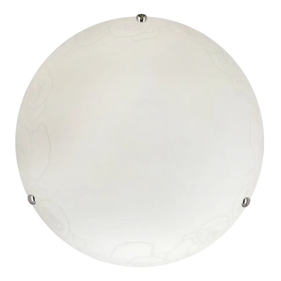 Plafon Macari 30 chromowy 1x60W E27 klosz biały z wzorem