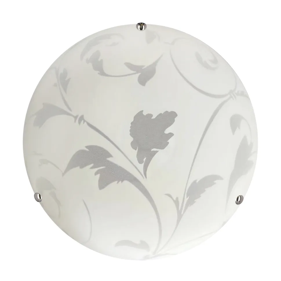 Plafon Mangano 30 chromowy 1x60W E27 klosz biały z wzorem