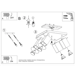 Plafon MERIDA 4 biały