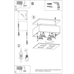Plafon MONO 4 biały