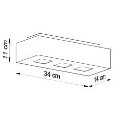 Plafon MONO 3 czarny
