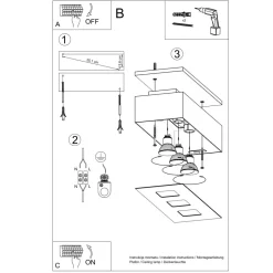 Plafon MONO 3 czarny