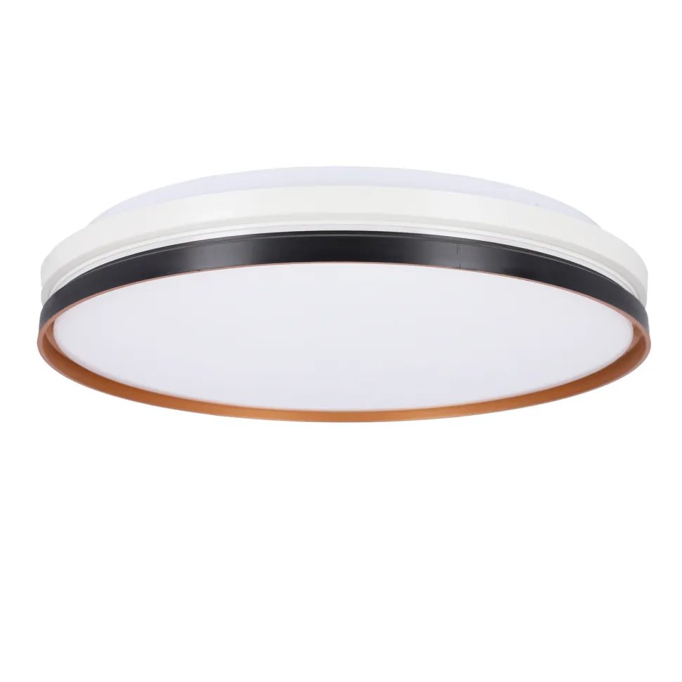 Plafon Montana czarny+biały+złoty 24W LED 40 cm klosz biały