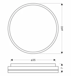Plafon Montana plafon biały+złoty 24W  LED 40 cm klosz biały