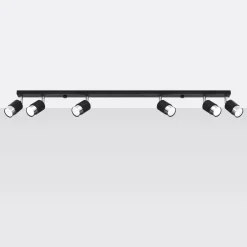 Plafon NERO 6 czarny/chrom