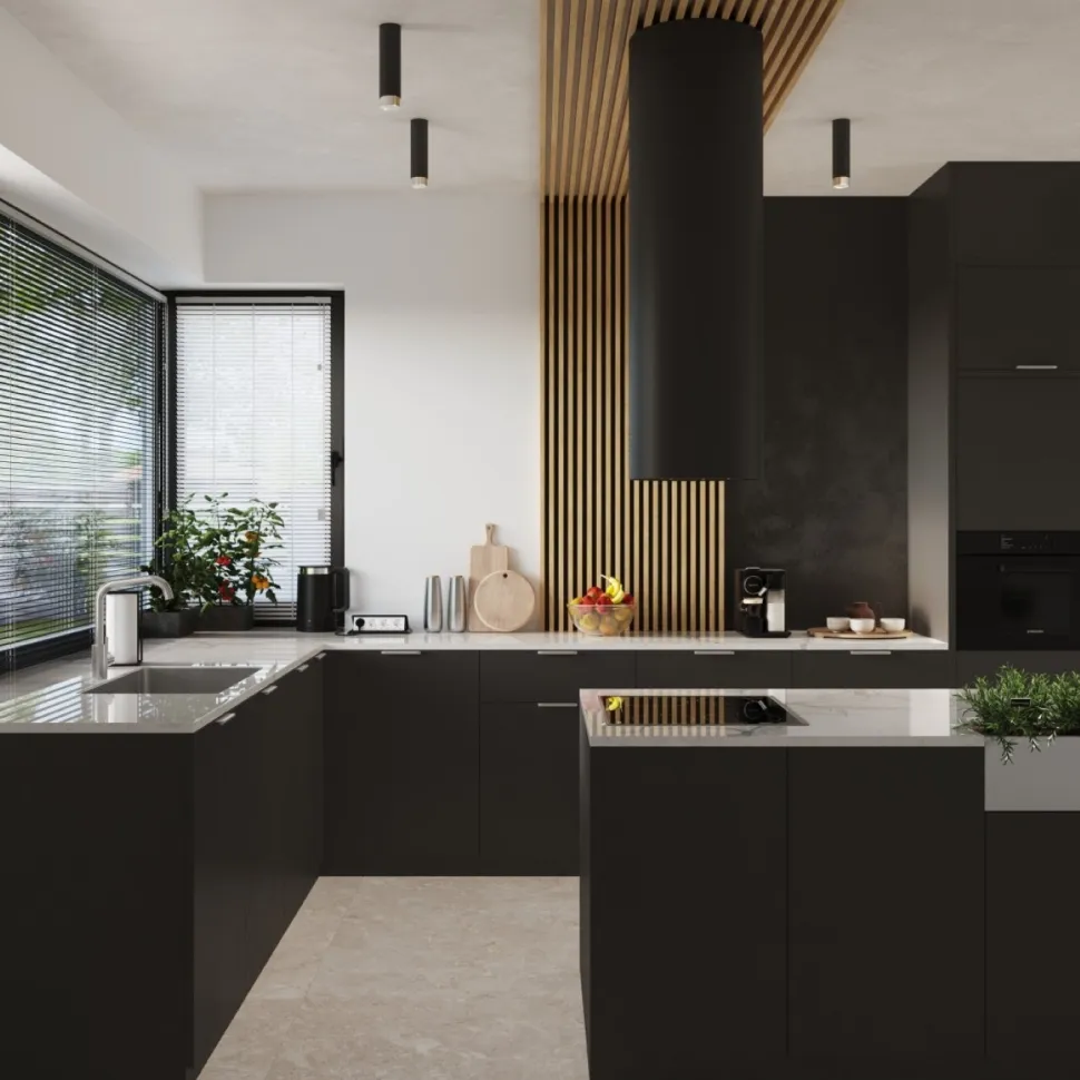 Plafon NERO 22,5 czarny/chrom