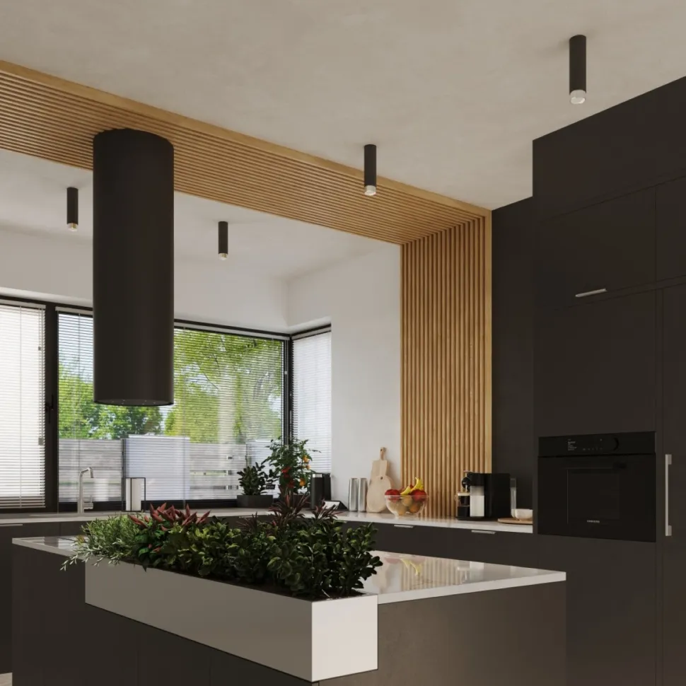 Plafon NERO 22,5 czarny/chrom