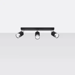 Plafon NERO 3 czarny/chrom