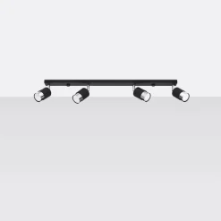 Plafon NERO 4 czarny/chrom