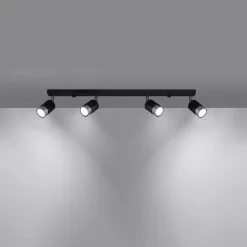 Plafon NERO 4 czarny/chrom