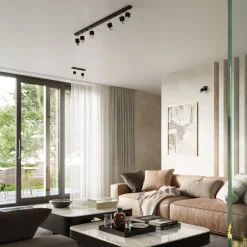 Plafon NERO 4 czarny/chrom