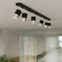 Plafon NERO 4 czarny/chrom