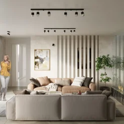 Plafon NERO 2 czarny/chrom