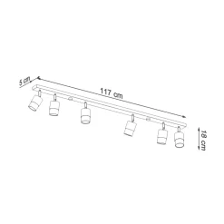 Plafon NERO 6 czarny/złoty