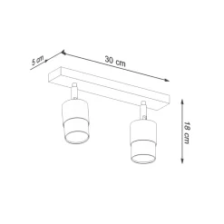 Plafon NERO 2 czarny/złoty