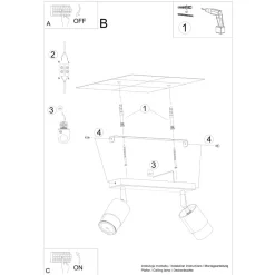 Plafon NERO 2 czarny/złoty