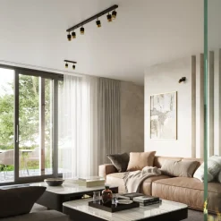 Plafon NERO 2 czarny/złoty