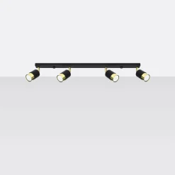 Plafon NERO 4 czarny/złoty