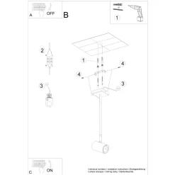 Plafon NORANO czarny