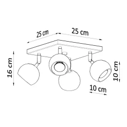 Plafon OCULARE 4 biały