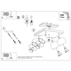 Plafon OCULARE 4 biały
