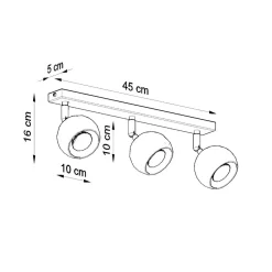 Plafon OCULARE 3 czarny