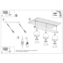 Plafon OCULARE 3 czarny