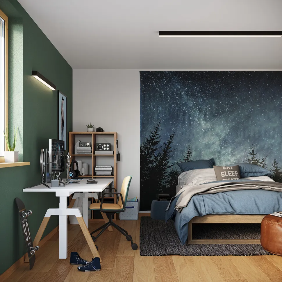 Plafon PINNE 90 czarny 4000K