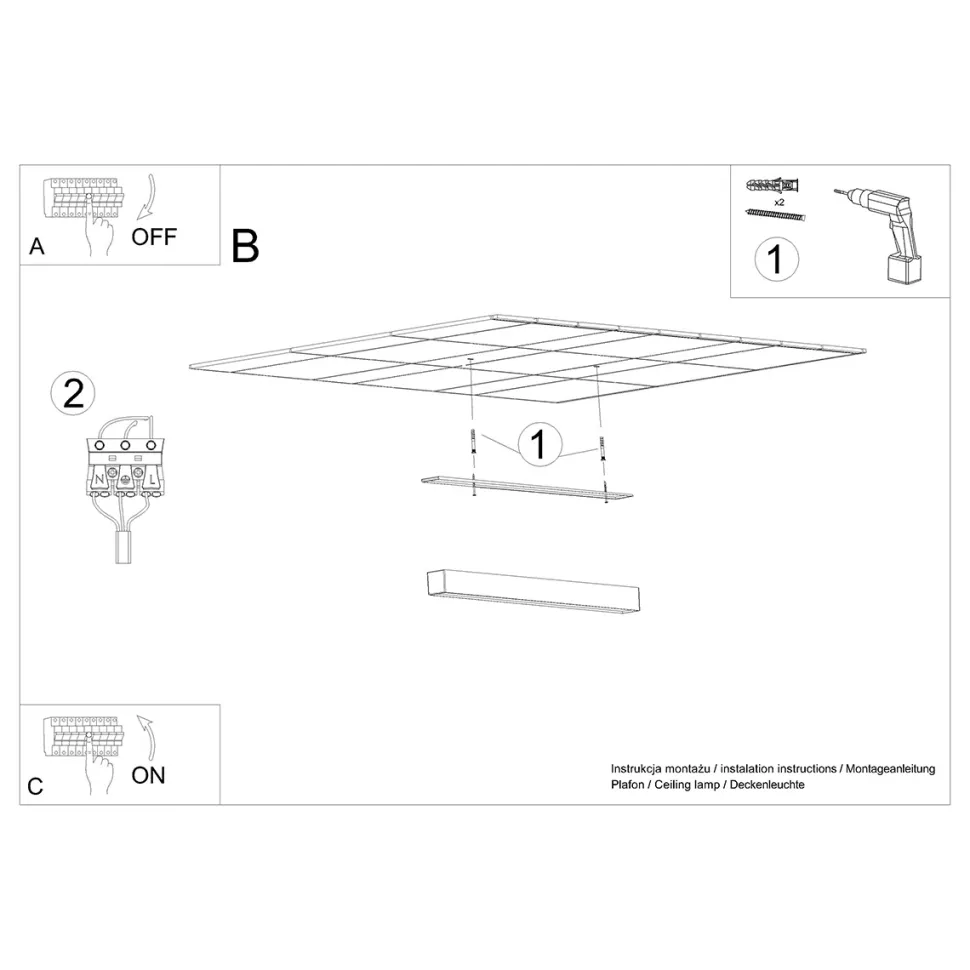 Plafon PINNE 150 szary 4000K