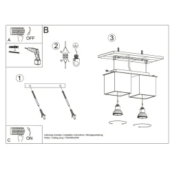 Plafon QUAD 2 czarny