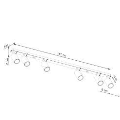Plafon RING 6L beżowy