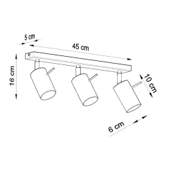 Plafon RING 3L biały