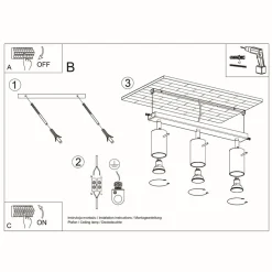 Plafon RING 3L biały