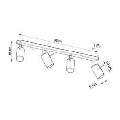 Plafon RING 4L czarny