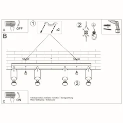 Plafon RING 4L czarny