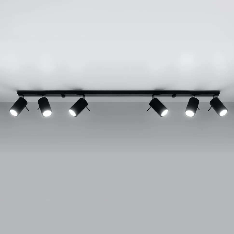 Plafon RING 6L czarny