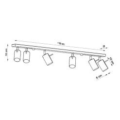 Plafon RING 6L czarny