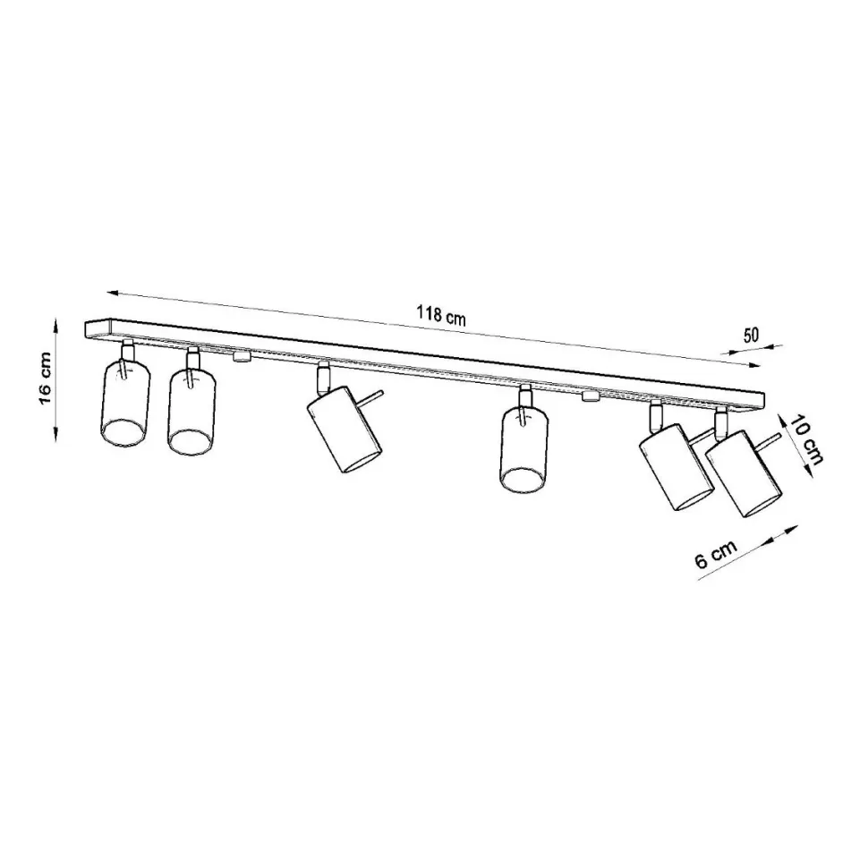 Plafon RING 6L czarny